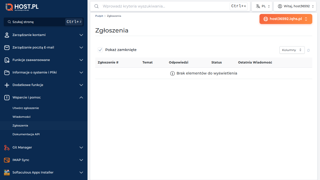 Strona Zgłoszenia w DA