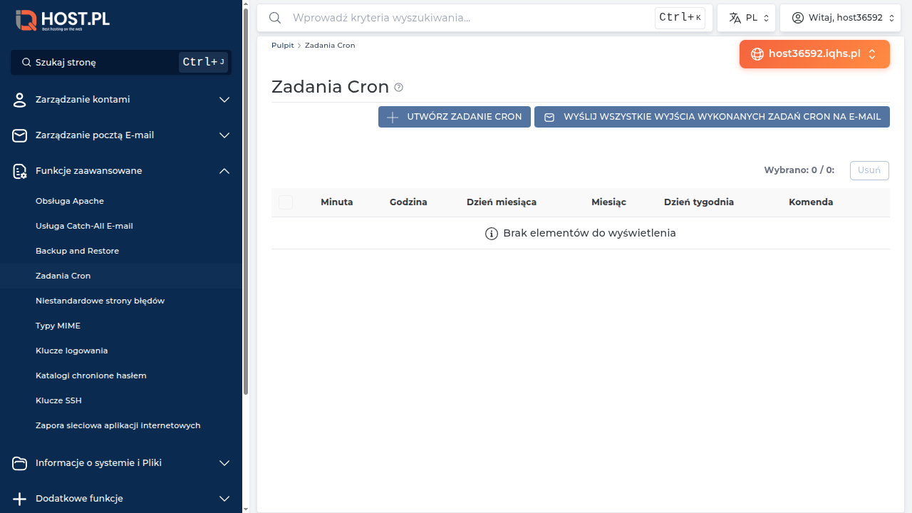 Strona Zapora WAF/ModSecurity w DA